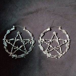 Pentagram hoop earrings